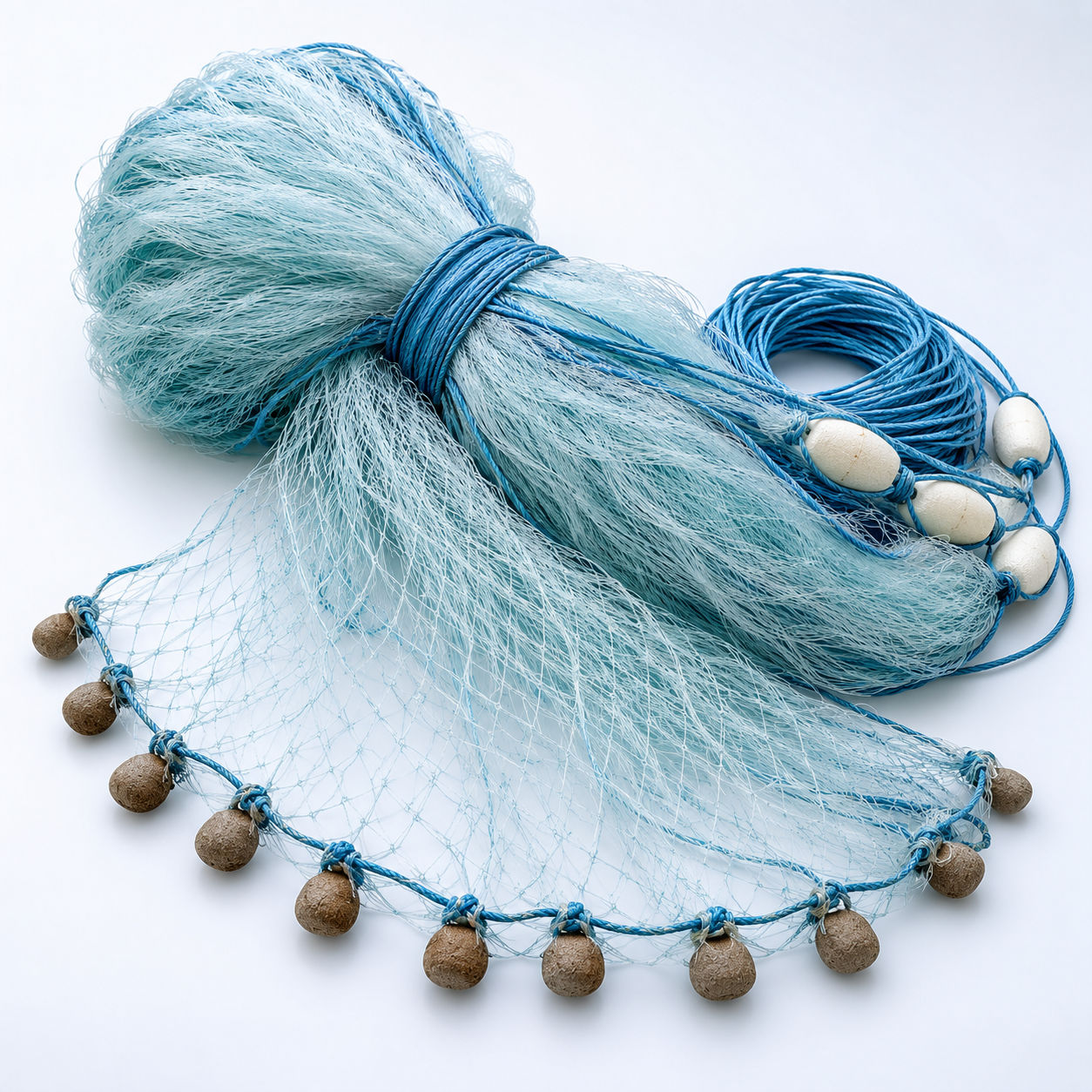 Illustrative gill net with sinkers